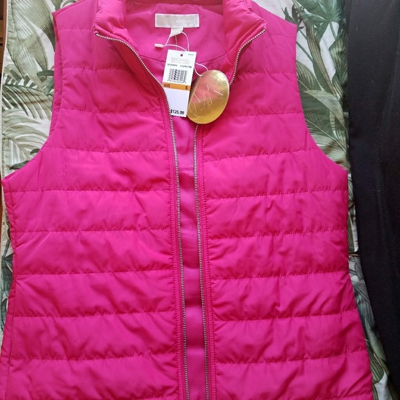 NWT{Michael Kors} Puffer Vest Electric Pink - Picture 2 of 5